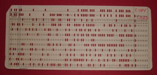 Card with binary code