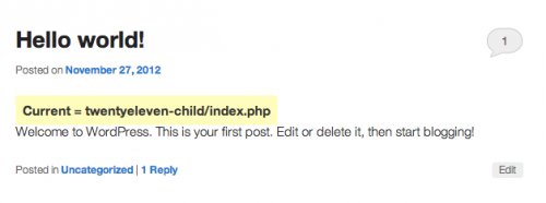 child Theme index.php